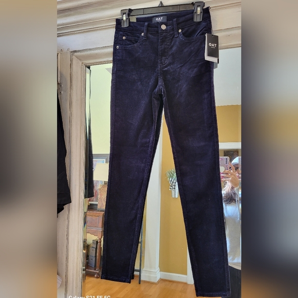 Oat New York High Waist Skinny Cords Dark Navy/black sz. 25 - Picture 1 of 12
